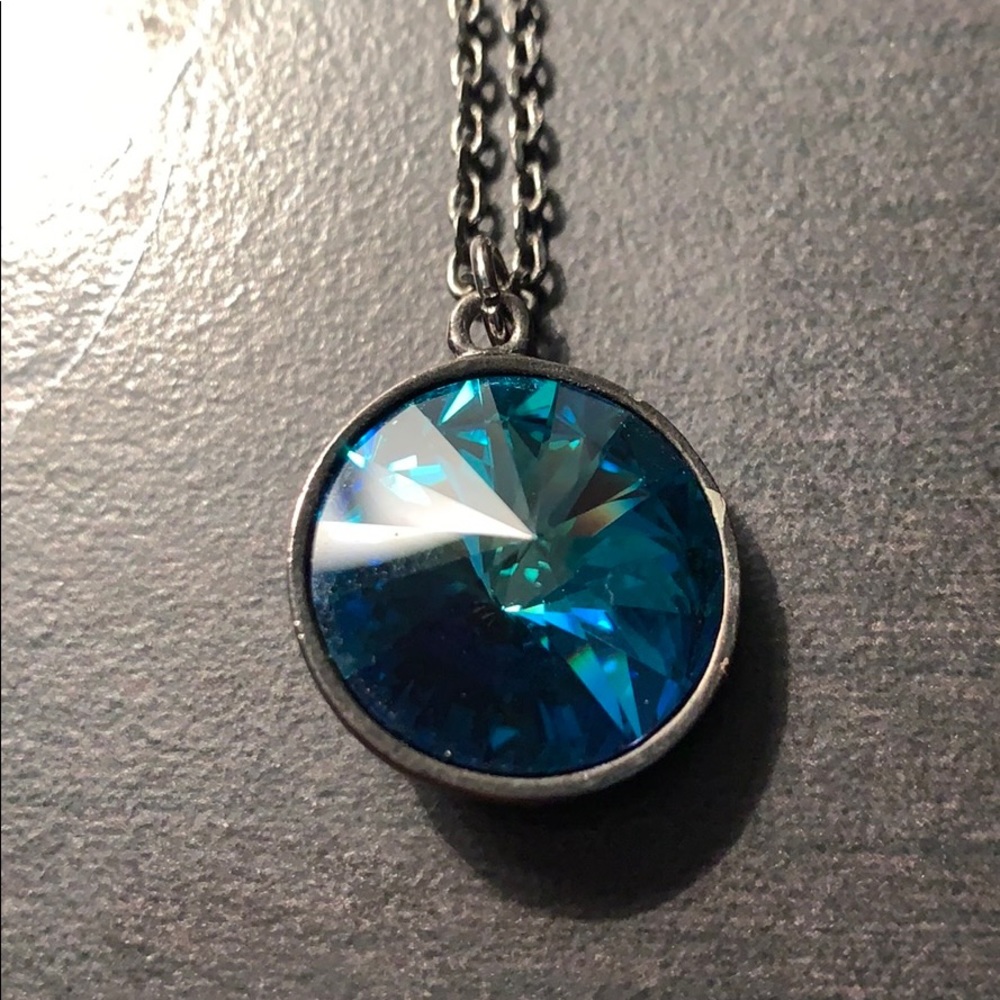 Faceted Blue Prism Necklace